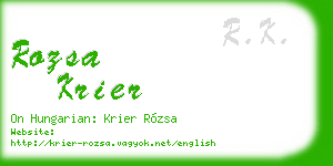 rozsa krier business card
